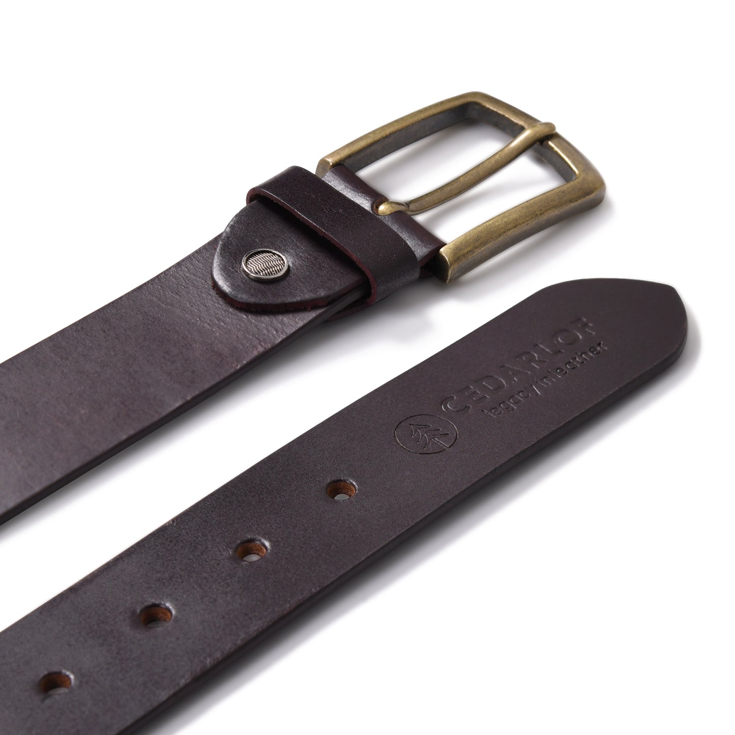 Cedarlof Polo Leather Belt with Blue & White Pampa Diamond Embroidery - Cedarlof