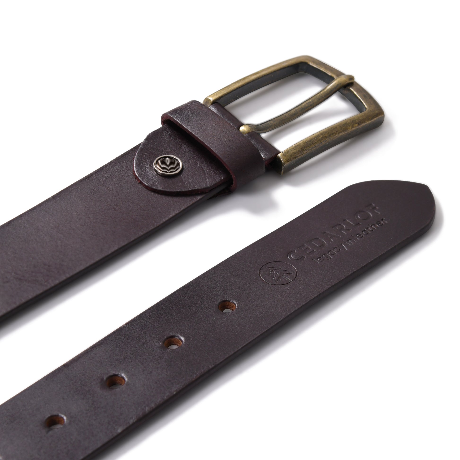 Cedarlof Polo Leather Belt  with Green White Yellow Pampa Embroidery - Cedarlof