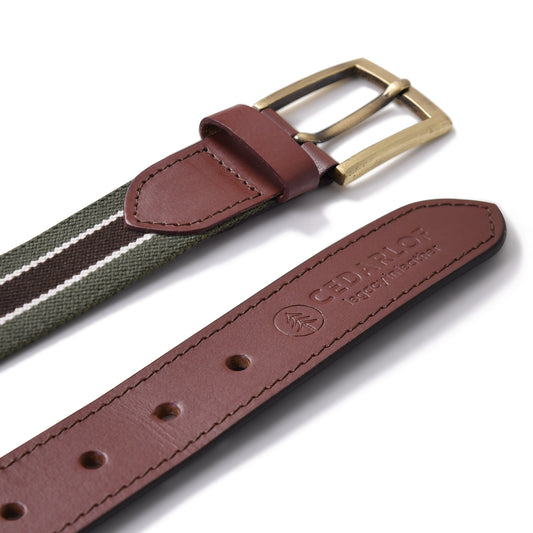 Cedarlof Unisex Canvas Belt with Leather Trim - Cedarlof