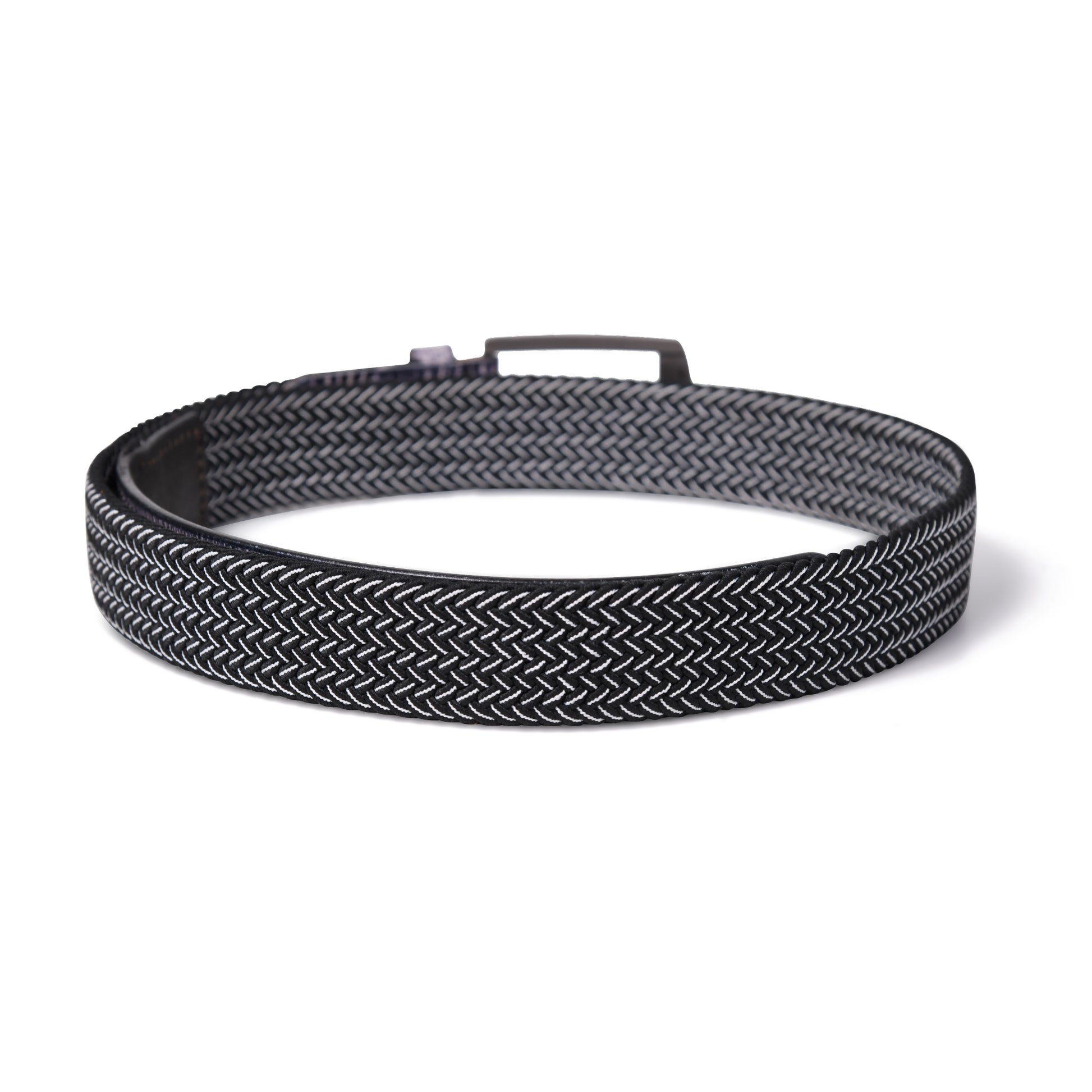 Cedarlof Unisex Woven Elastic Belt with Leather Trim - Cedarlof