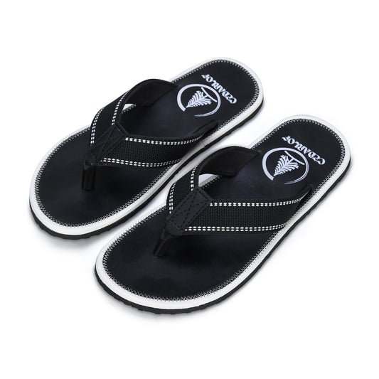 CedarLof Men’s Breathable Mesh Slippers – Black White